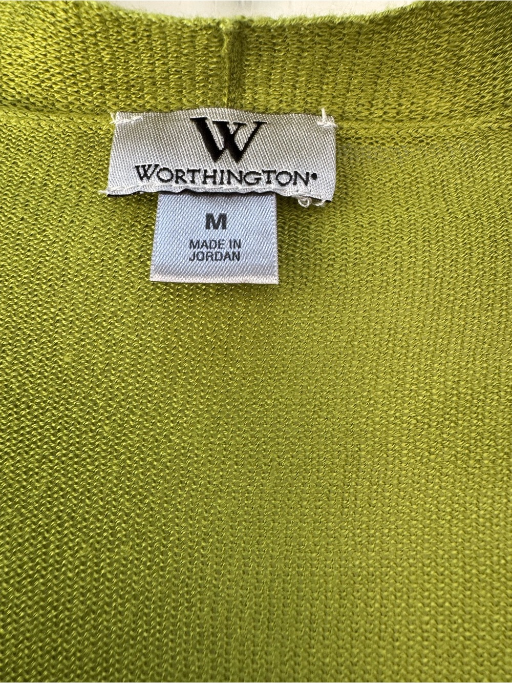 Worthington Open-Front Cardigan in Chartreuse Green - Picture 2 of 5
